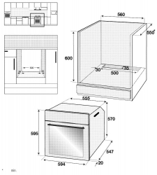 Духовой шкаф Электрический Beko BIM26400XCS нержавеющая сталь/черный