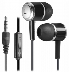 Гарнитура вкладыши Defender Pulse 427 1.2м черный/серебристый проводные в ушной раковине (63427)