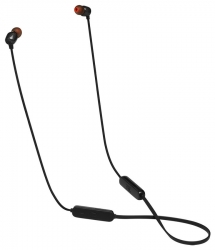 Гарнитура вкладыши JBL T115 черный беспроводные bluetooth шейный обод (JBLT115BTBLK)