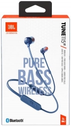 Гарнитура вкладыши JBL T115 синий беспроводные bluetooth шейный обод (JBLT115BTBLU)