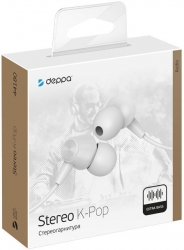 Гарнитура вкладыши Deppa K-Pop 44180 белый