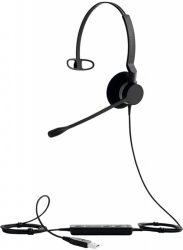 Наушники с микрофоном Jabra BIZ 2300 Mono черный 2.35м накладные USB оголовье (2393-823-109)