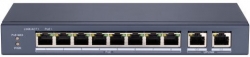 Коммутатор Hikvision HiWatch DS-S1008P 8x100Mb 2G 8PoE+ 60W неуправляемый
