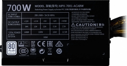 Блок питания Cooler Master ATX 700W MasterWatt Lite 700 80+ 24+4+4pin APFC 120mm fan 6xSATA RTL