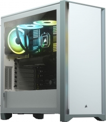 Корпус Corsair 4000D Tempered Glass белый без БП ATX 3x120mm 1x140mm 2xUSB3.0 audio bott PSU