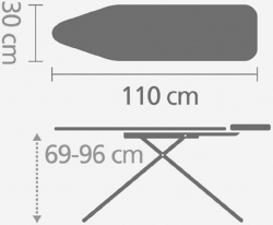 Гладильная доска Brabantia 410321 110x30см рег.высот. белый
