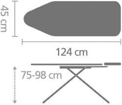 Гладильная доска Brabantia 103445 124x45см рег.высот. белый