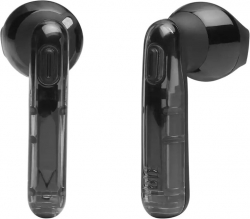 Гарнитура вкладыши JBL T225 TWS прозрачный/черный беспроводные bluetooth в ушной раковине (JBLT225TWSGHOSTBLK)