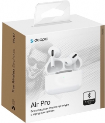 Гарнитура вкладыши Deppa Air Pro белый беспроводные bluetooth в ушной раковине (44167)