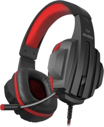 Наушники накладные Sven AP-G300MV 2.2м черный/красный проводные оголовье