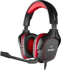 Наушники накладные Sven AP-G333MV 2.2м черный/красный проводные оголовье