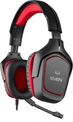 Наушники накладные Sven AP-G333MV 2.2м черный/красный проводные оголовье