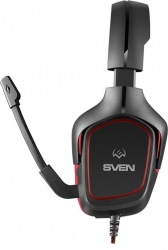 Наушники накладные Sven AP-G333MV 2.2м черный/красный проводные оголовье