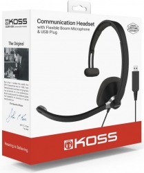 Наушники с микрофоном Koss CS-295 черный/серый 2.4м мониторные USB оголовье (80000864)
