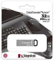 Флеш Диск Kingston 32Gb DT Kyson DTKN/32GB USB3.1 серебристый/черный