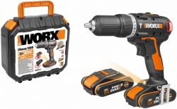 Дрель-шуруповерт ударная Worx WX367.3 аккум. патрон:быстрозажимной (кейс в комплекте)