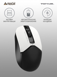 Мышь A4Tech Fstyler FG12 Panda белый/черный беспроводная