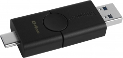 Флеш Диск Kingston 64Gb DataTraveler DUO DTDE/64GB USB3.0 черный