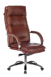 Кресло руководителя Бюрократ T-9927SL светло-коричневый Leather Eichel кожа крестовина металл хром