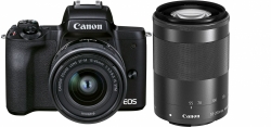 Фотоаппарат Canon EOS M50 Mark II черный 24.1Mpix 3 4K WiFi EF-M15-45 IS STM EF-M55-200 IS STM LP-E12 (с объективом)