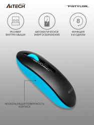 Мышь A4Tech Fstyler FG20 синий/черный беспроводная
