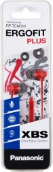 Гарнитура вкладыши Panasonic RP-TCM130GER 1.2м красный проводные в ушной раковине