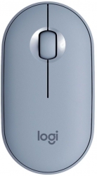 Мышь Logitech Pebble M350 синий оптическая (1000dpi) silent беспроводная BT/Radio USB для ноутбука (2but)