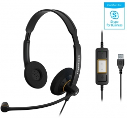 Наушники с микрофоном Sennheiser SC 60 USB ML черный 2.1м накладные оголовье (504547)