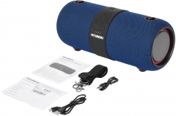 Колонка порт. Hyundai H-PAC600 синий/черный 20W 2.0 BT/3.5Jack/USB 10м 3600mAh