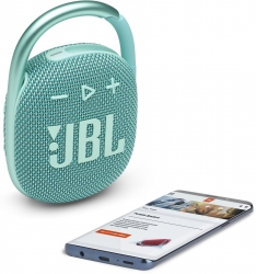 Колонка порт. JBL Clip 4 бирюзовый 5W 1.0 BT 15м 500mAh (JBLCLIP4TEAL)