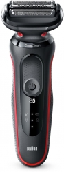 Бритва сетчатая Braun Series 5 50-R1000s реж.эл.:3 питан.:аккум. черный/красный