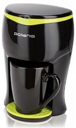 Кофеварка капельная Polaris PCM0109 350Вт черный/салатовый