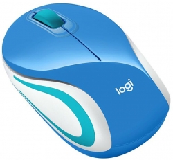 Мышь Logitech M187 голубой/белый беспроводная