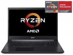 Ноутбук Acer Aspire 7 A715-42G-R6VJ Ryzen 5 5500U/8Gb/SSD256Gb/NVIDIA GeForce GTX 1650 4Gb/15.6/IPS/FHD 1920x1080/noOS/black/WiFi/BT/Cam
