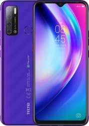 Смартфон Tecno Pouvoir 4 32Gb 3Gb пурпурный моноблок 3G 4G 2Sim 6.95 720x1640 Android 10 13Mpix 802.11 a/b/g/n/ac GPS GSM900/1800 GSM1900 MP3 micro