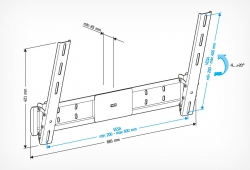 Кронштейн для телевизора Holder LCD-T6609-B черный 42-65 макс.45кг настенный наклон