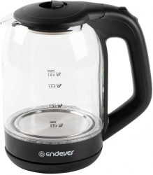 Чайник электрический Endever Skyline KR-303G 1.8л. 1800Вт прозрачный/черный (корпус: стекло)
