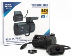 Видеорегистратор TrendVision Mini 4K Wi-Fi 2CH PRO черный 2160x3840 2160p 160гр. GPS внутренняя память:2Gb NT96670