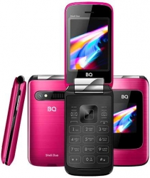 Мобильный телефон BQ 2814 Shell Duo 32Mb розовый раскладной 2Sim 2.8 240x320 0.3Mpix GSM900/1800 GSM1900 FM microSD max32Gb
