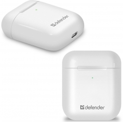 Гарнитура вкладыши Defender Twins 631 белый беспроводные bluetooth в ушной раковине (63631)