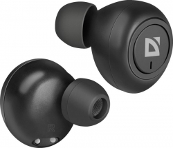 Гарнитура вкладыши Defender Twins 638 черный беспроводные bluetooth в ушной раковине (63638)