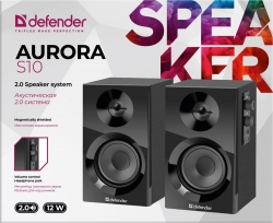 Колонки Defender Aurora S10 2.0 черный 12Вт