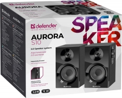 Колонки Defender Aurora S10 2.0 черный 12Вт