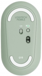 Мышь Logitech Pebble M350 зеленый оптическая (1000dpi) silent беспроводная BT/Radio USB для ноутбука (2but)
