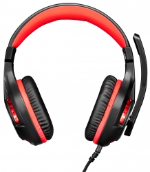 Наушники с микрофоном Оклик HS-L610G черный/красный 2.2м мониторные USB оголовье GH-MD10