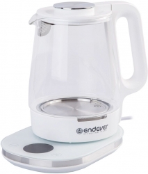 Чайник электрический Endever Skyline KR-335G 1.7л. 1800Вт прозрачный/белый (корпус: стекло)