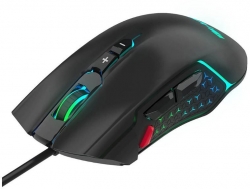 Мышь Hiper DRAKKAR черный оптическая (12000dpi) USB (8but)