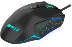 Мышь Hiper DRAKKAR черный оптическая (12000dpi) USB (8but)
