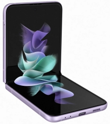 Смартфон Samsung SM-F711B Galaxy Z Flip3 128Gb 8Gb фиолетовый раскладной 3G 4G 2Sim 6.7 1080x2640 Android 11 12Mpix 802.11 a/b/g/n/ac NFC GPS GSM90