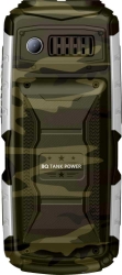 Мобильный телефон BQ 2430 Tank Power 32Mb камуфляж/золотистый моноблок 2Sim 2.4 240x320 0.3Mpix GSM900/1800 GSM1900 MP3 FM microSD max32Gb